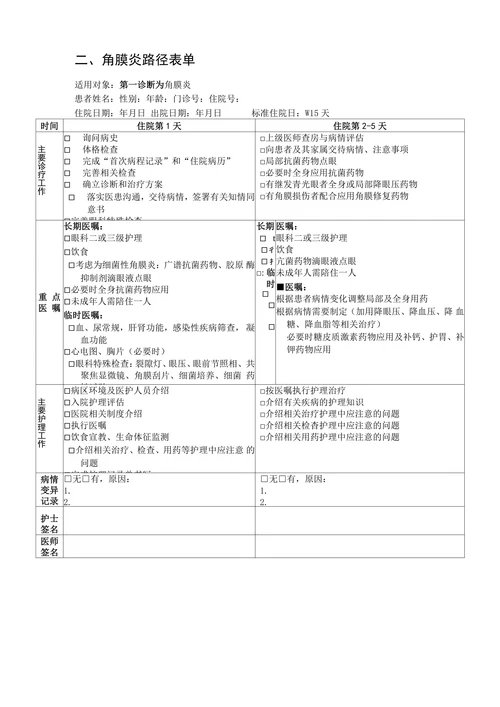 角膜炎临床路径