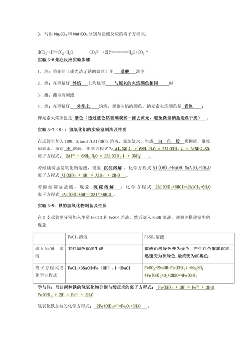 高中化学课本实验全(完整答案-教参版).docx