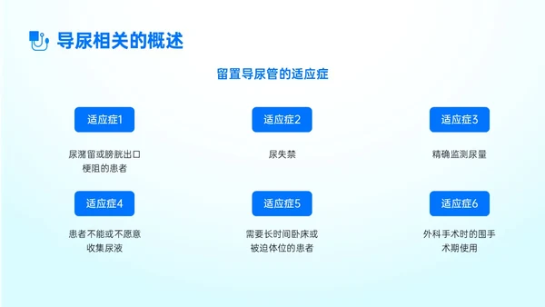蓝色简约形状导尿相关知识培训PPT课件护理医疗