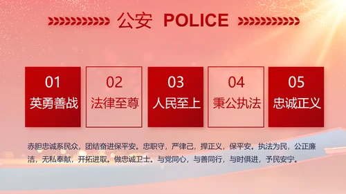 红色大气公安晚会策划方案动态PPT模板