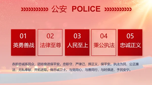 红色大气公安晚会策划方案动态PPT模板
