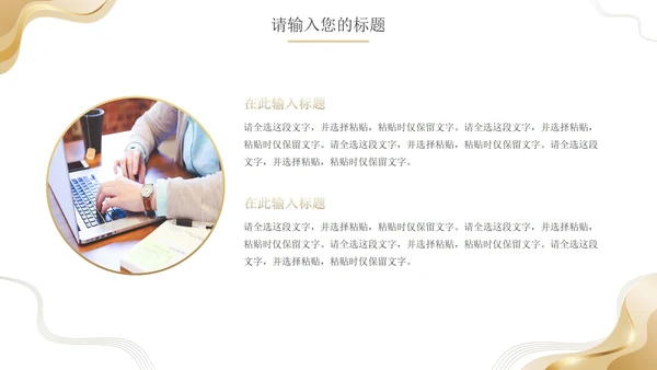 简约金色商业计划书PPT模板