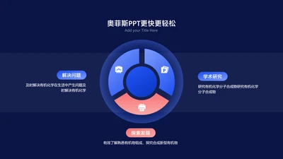 商务风蓝色并列关系3项PPT图文页