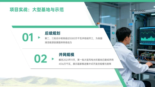浅绿色商务风清洁能源发展PPT模板