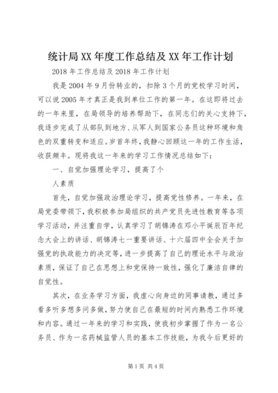 统计局XX年度工作总结及XX年工作计划 (5).docx