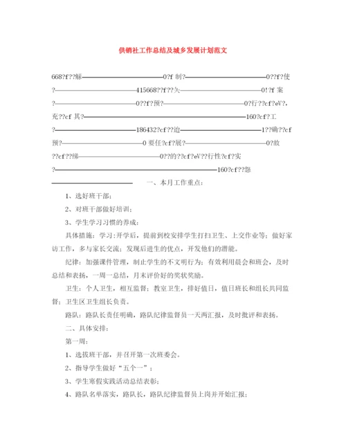 精编之供销社工作总结及城乡发展计划范文.docx