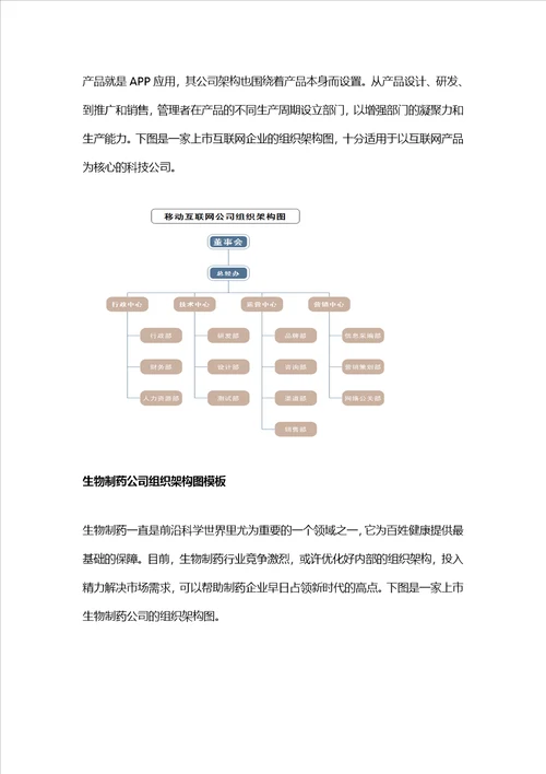 各类科技公司组织结构图模板