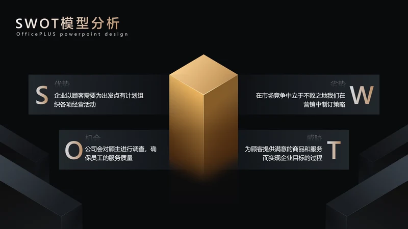商务风黑色并列关系4项PPT