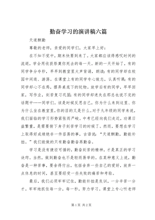 勤奋学习的演讲稿六篇 (4).docx