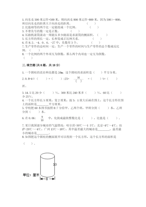 人教版六年级下册数学期末测试卷及答案（典优）.docx