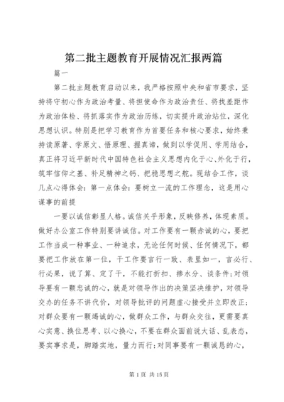 第二批主题教育开展情况汇报两篇.docx