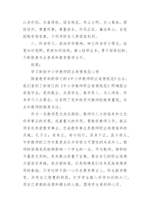 中小学教师职业道德规范新版.docx