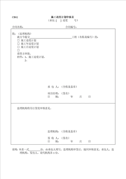 水利工程资料表格全套本部分包括施工单位用表及监理单