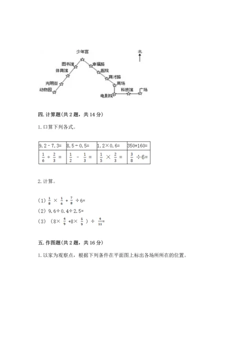 人教版六年级上册数学 期中测试卷附参考答案（培优b卷）.docx