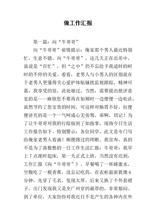 做工作汇报范文