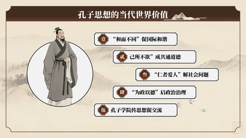 棕色中国风孔子诞辰文化讲座PPT