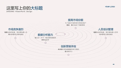 蓝色创意炫酷年终总结PPT模板