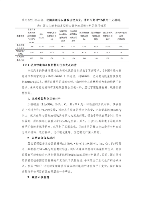 锂电池正极材料行业调研报告