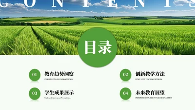 绿色简约风4项目录页PPT单页