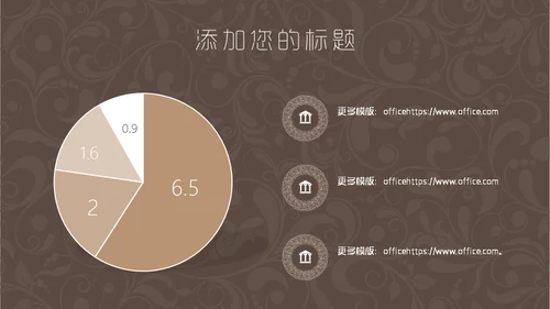 咖啡色复古花纹毕业答辩通用PPT模板