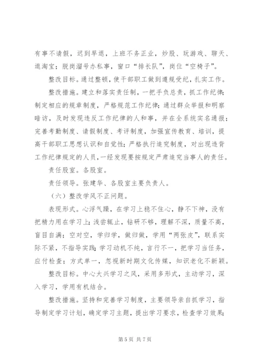 县疾控中心领导班子四风问题即知即改实施方案.docx