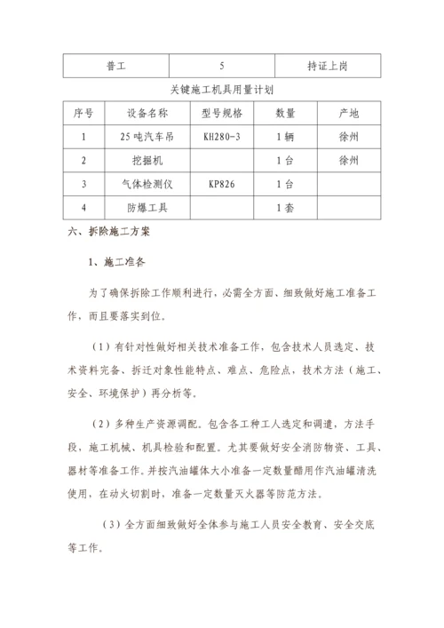 油库油罐拆除综合标准施工专业方案.docx