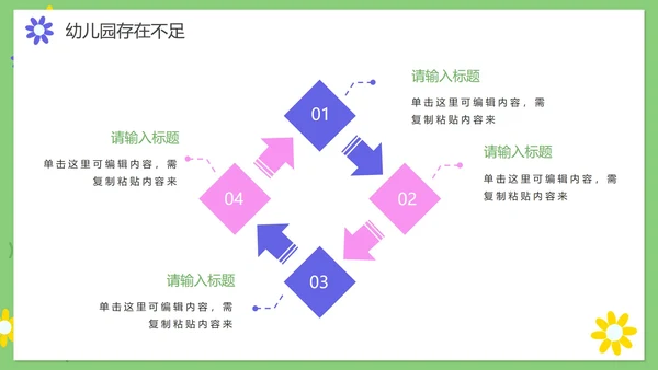 绿色卡通手绘幼儿园年终工作总结PPT模板