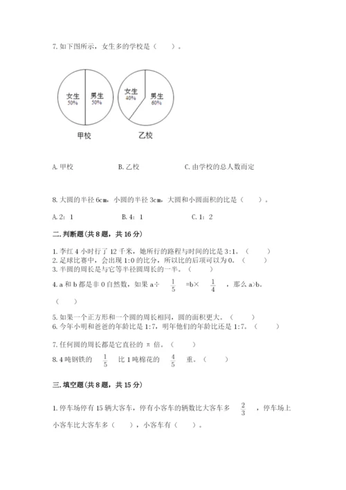 小学数学六年级上册期末卷含答案（培优b卷）.docx