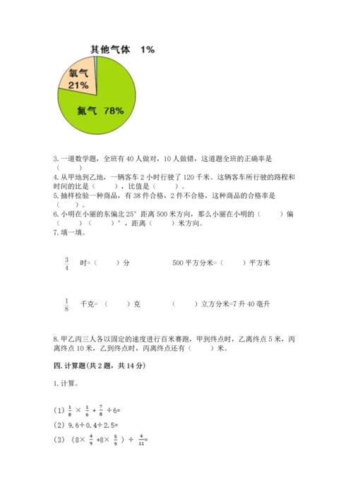 小学六年级上册数学期末测试卷及完整答案（全国通用）.docx