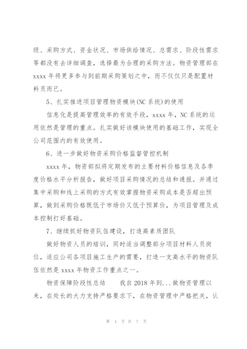 物资保障阶段性总结.docx