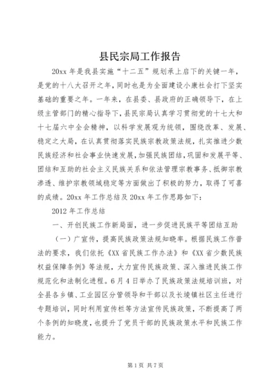 县民宗局工作报告.docx