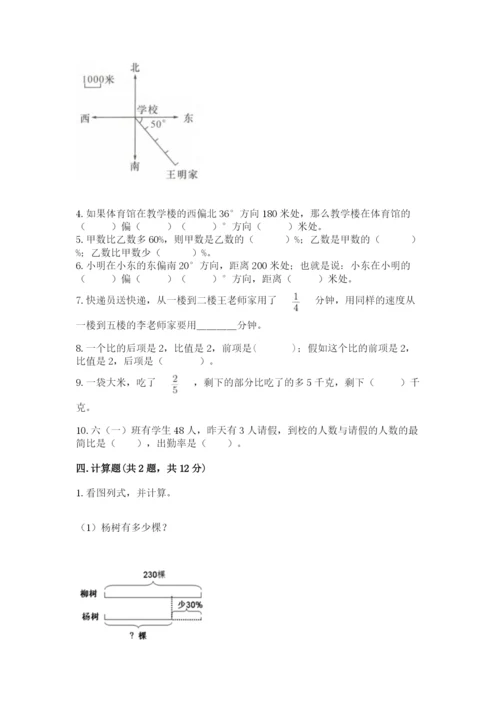 2022六年级上册数学期末考试试卷全面.docx