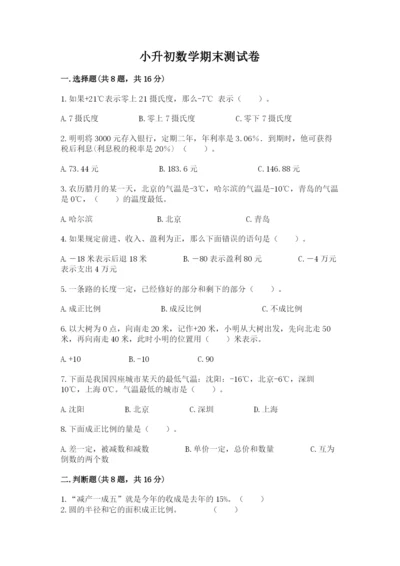 小升初数学期末测试卷（预热题）.docx