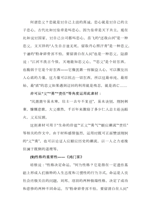 高中语文部编教材中的作文素材(珍藏版).docx
