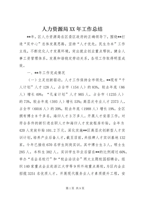 人力资源局某年工作总结.docx