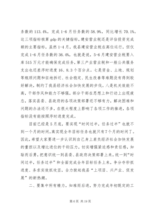 县长在全县经济运行调度会上的讲话.docx