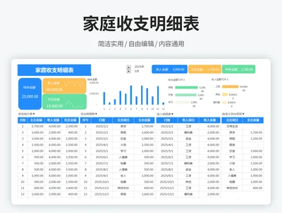 家庭收支明细表
