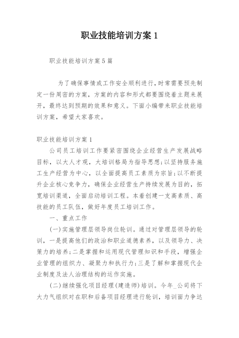 职业技能培训方案1.docx