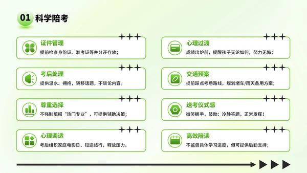 绿色弥散风格高考家长会：助力孩子冲刺高考PPT模板