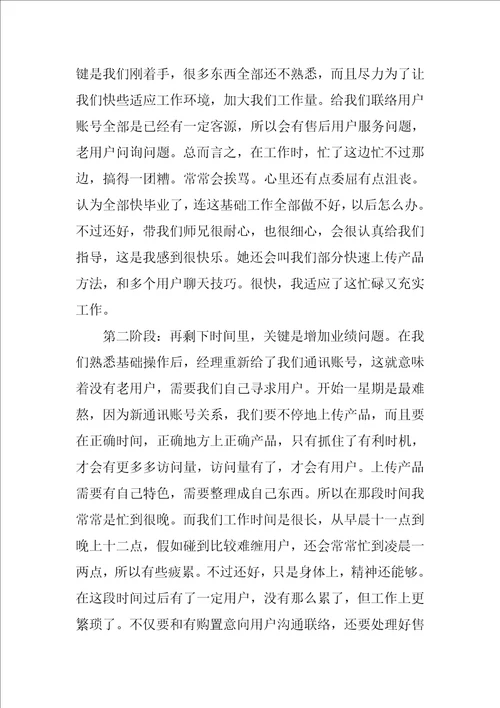 大学生暑假实习心得：网络拍卖实习样稿样稿