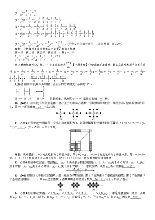 2016年中考重点题型专项集(数学)