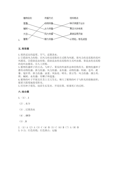 科学四年级下册第一单元植物的生长变化测试卷【培优a卷】.docx