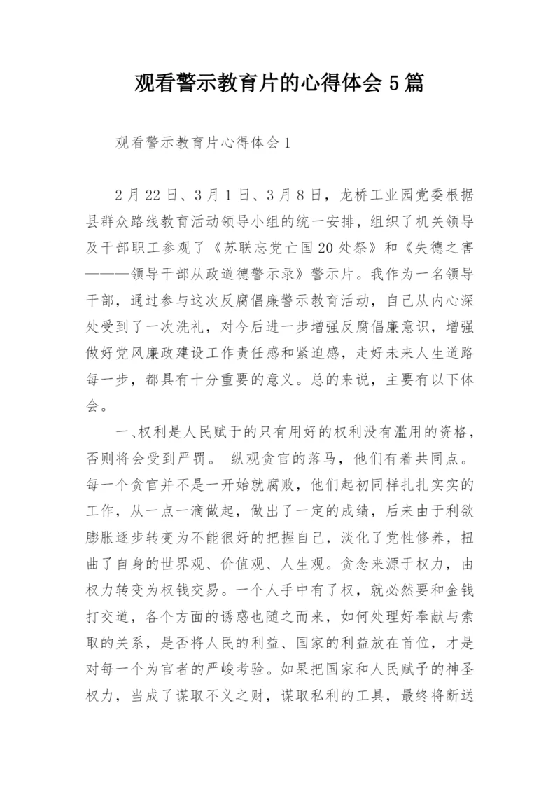 观看警示教育片的心得体会5篇.docx