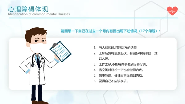 关注心理健康常见心理疾病识别PPT课件
