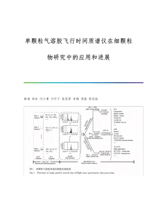 单颗粒气溶胶飞行时间质谱仪在细颗粒物研究中的应用和进展.docx