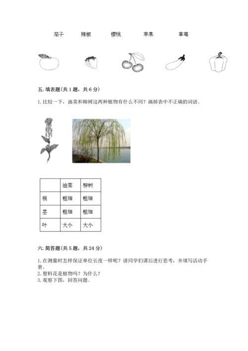 教科版科学一年级上册期末测试卷（全国通用）.docx