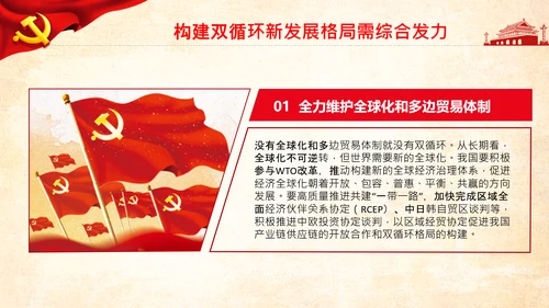 构新中国成立内国际双循环相互促进的新发展格局PPT