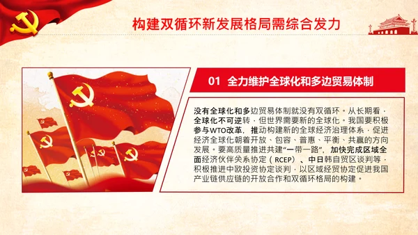 构新中国成立内国际双循环相互促进的新发展格局PPT
