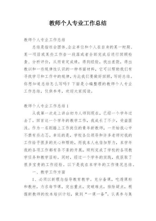 教师个人专业工作总结.docx