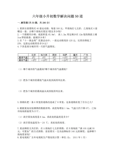 六年级小升初数学解决问题50道含答案【新】.docx